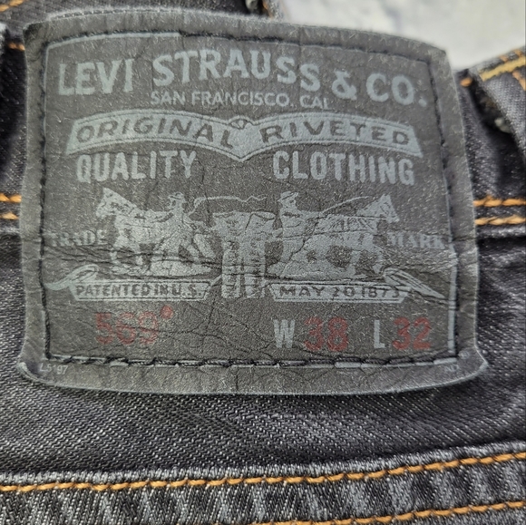 Retro Levi's Black 569 Loose Straight Jeans size 38 - Picture 3 of 16